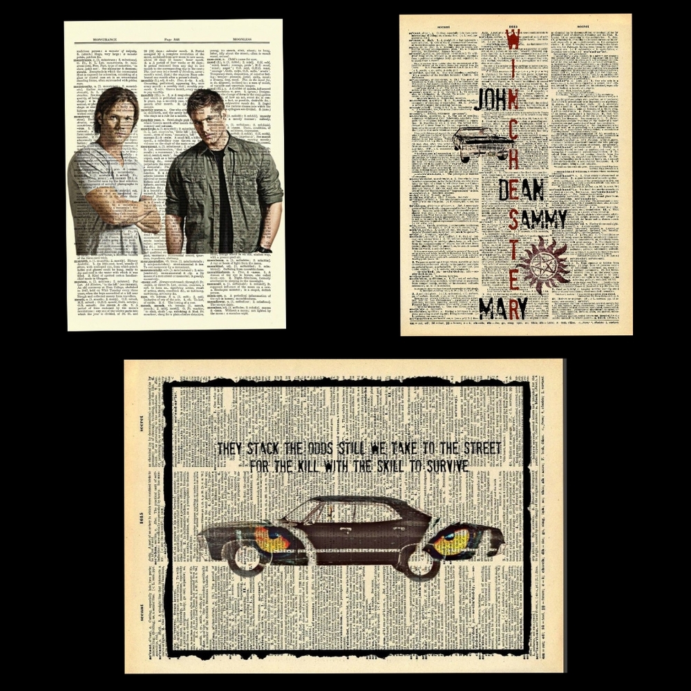 Dictionary Book Art 
Supernatural Dean & Sam